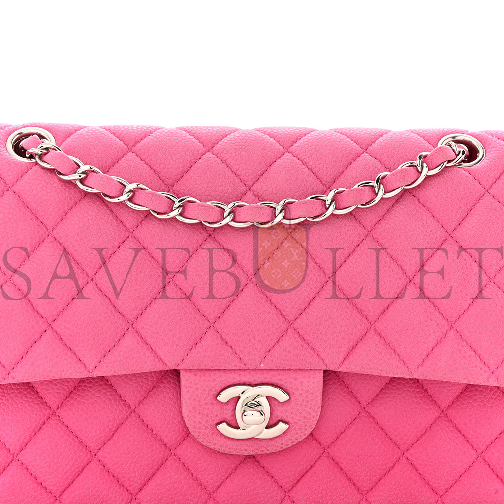 CHANEL IRIDESCENT CAVIAR QUILTED MEDIUM DOUBLE FLAP LIGHT GOLD PINK (25*15*6cm)